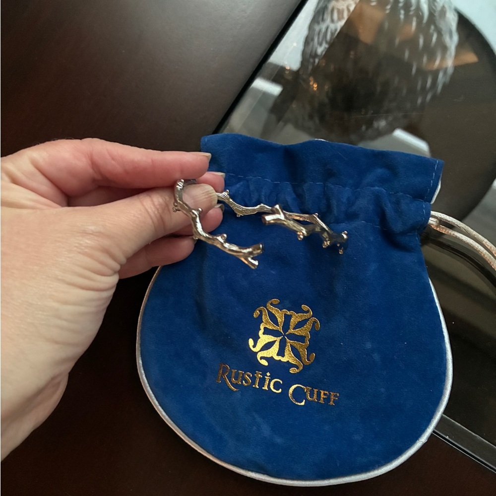 EUC! Rustic Cuff Silver Branch Design Bracelet